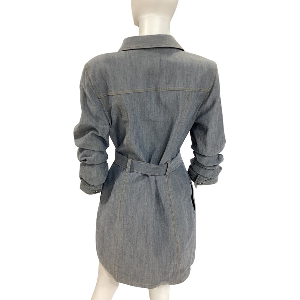 cinq a sept Light Blue Denim Shirt Dress with Tie Belt - Picture 3 of 5